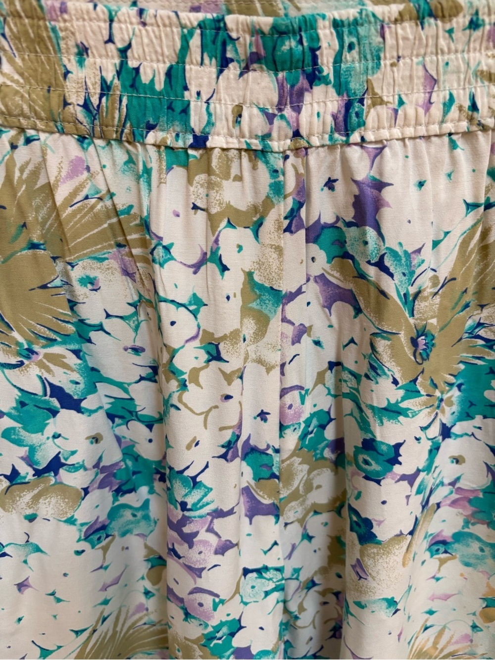 Vintage Skort Multi Floral Print Pleated Waist Flowy Cottagecore Feminine Size S - Picture 7 of 10